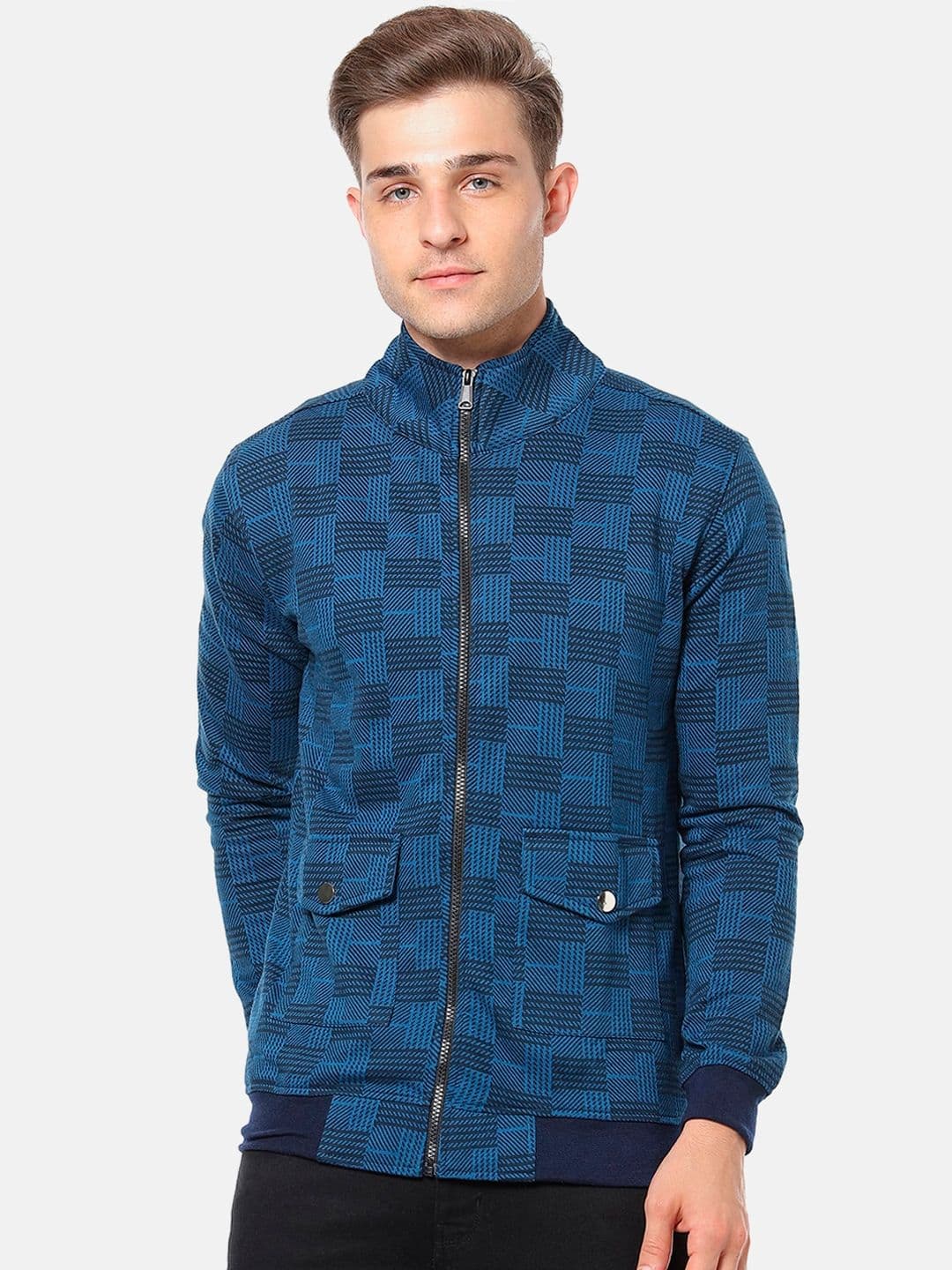 CAHOOT Men Navy Blue Printed Bomber Jacket - view 1