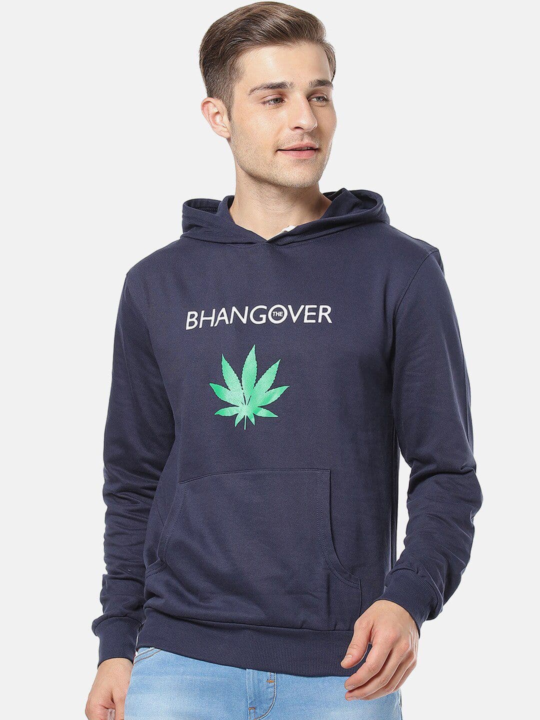 CAHOOT Men Blue Printed Hooded Sweatshirt - view 1