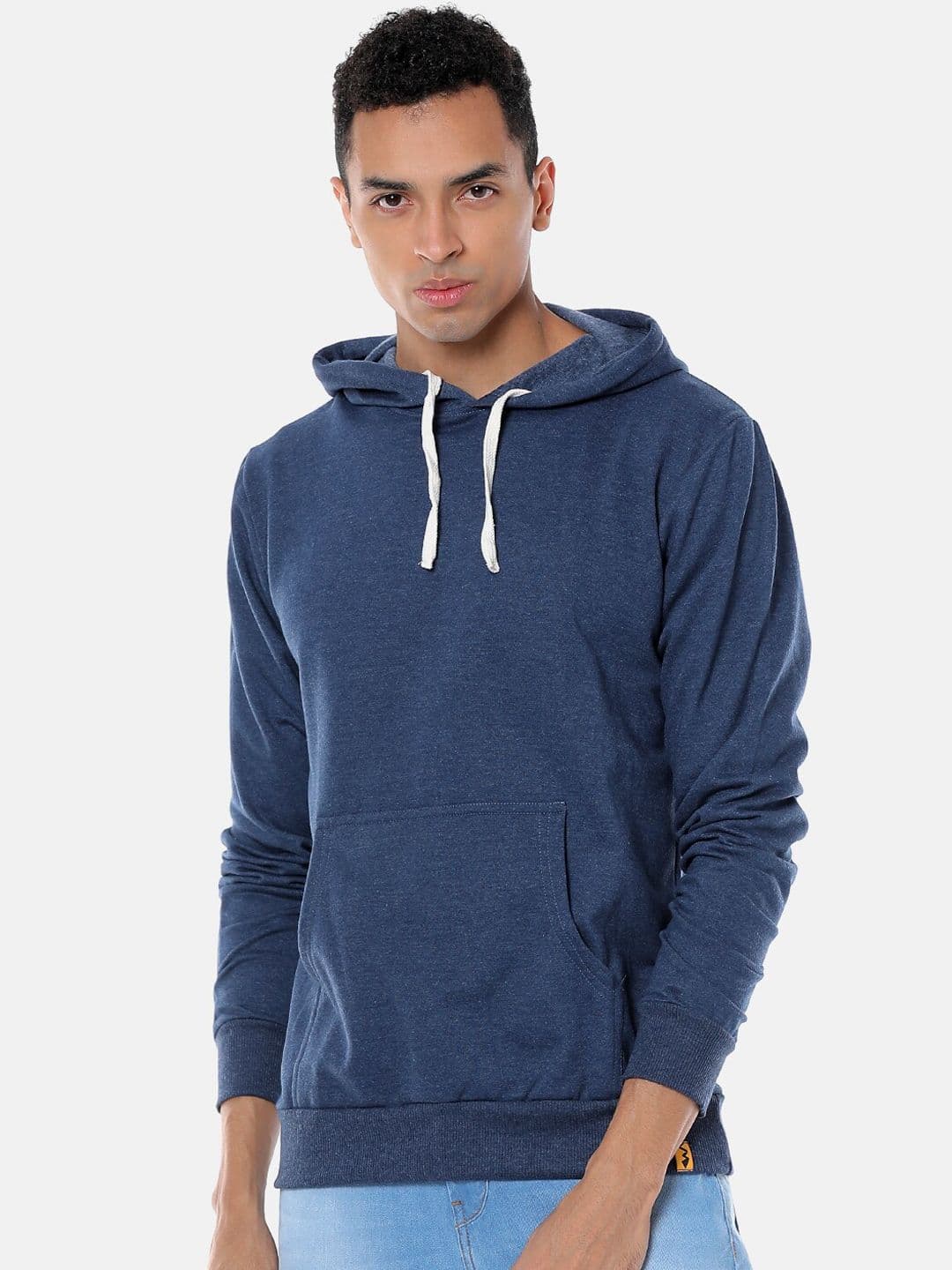 CAHOOT Men Blue Solid Hooded Sweatshirt - view 1