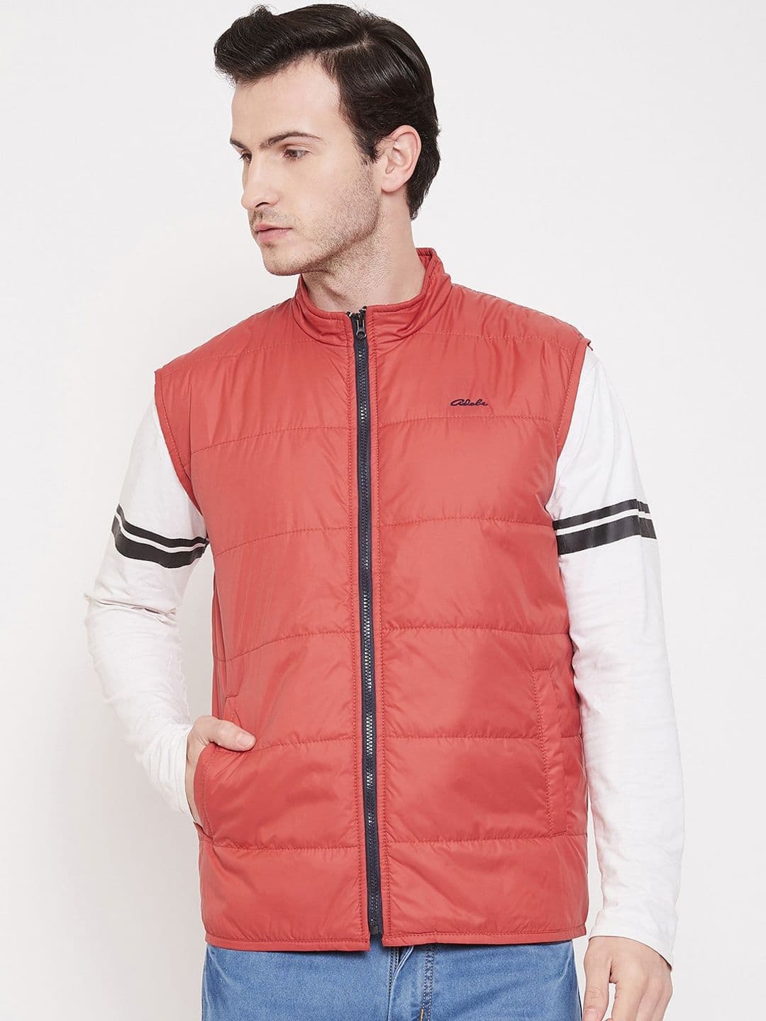 Adobe Men Rust Solid Padded Jacket - view 1