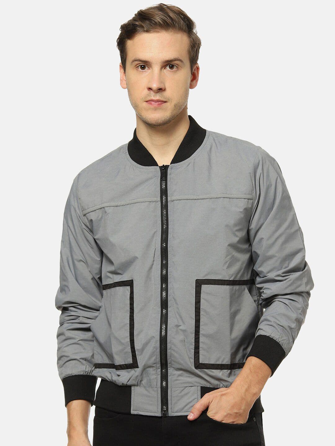 CAHOOT Men Grey Solid Windcheater Sporty Jacket - view 1