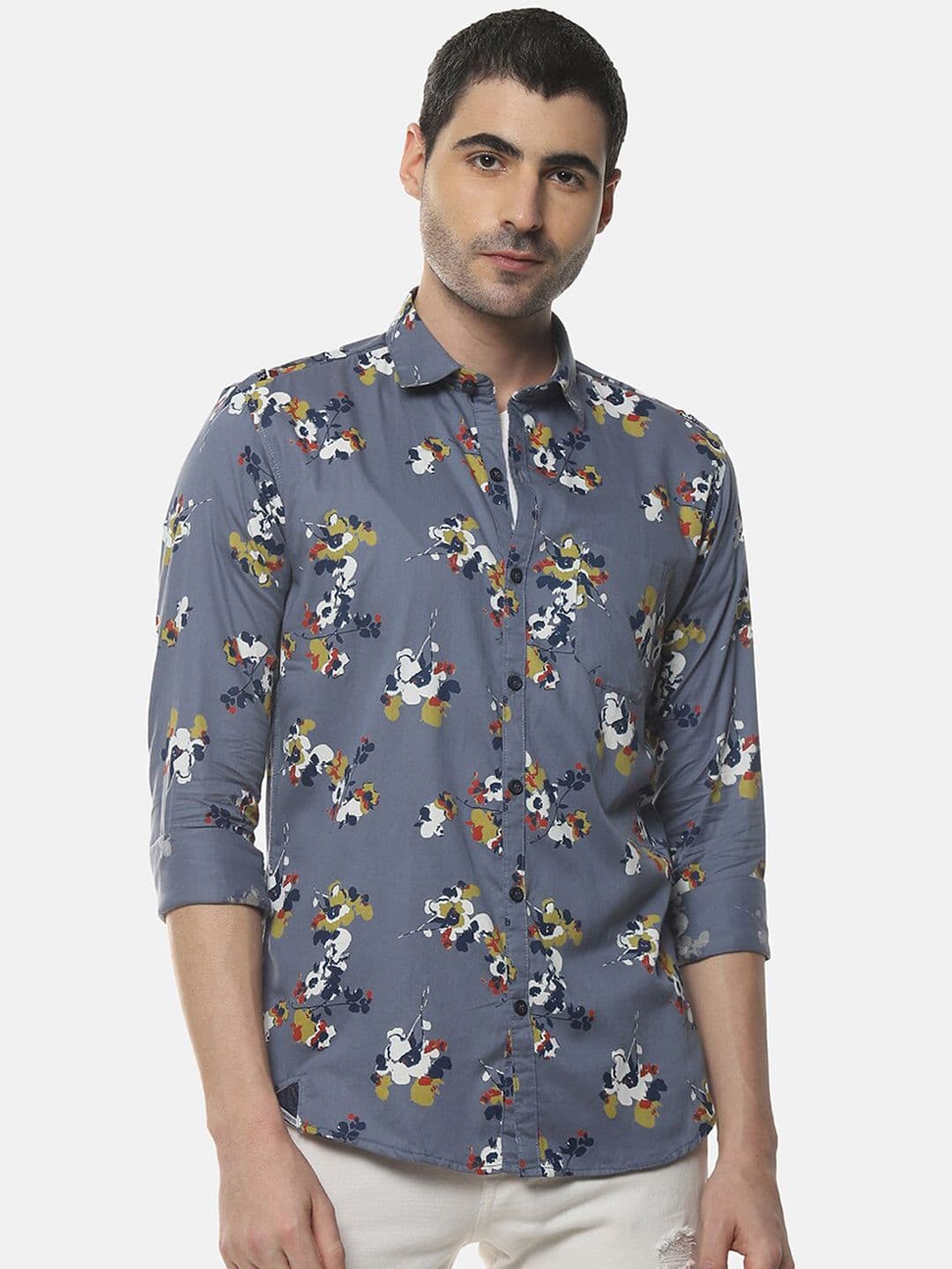 CAHOOT Men Grey Floral Printed Casual Shirt - view 1