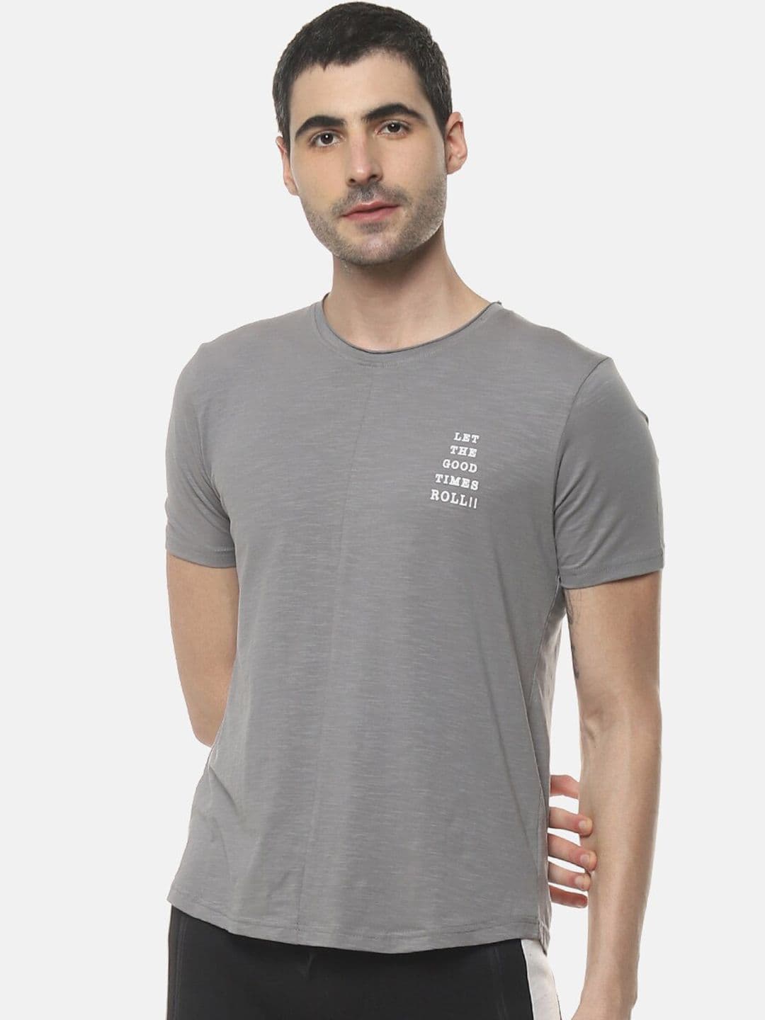 CAHOOT Men Grey Typography Round Neck T-shirt - view 1