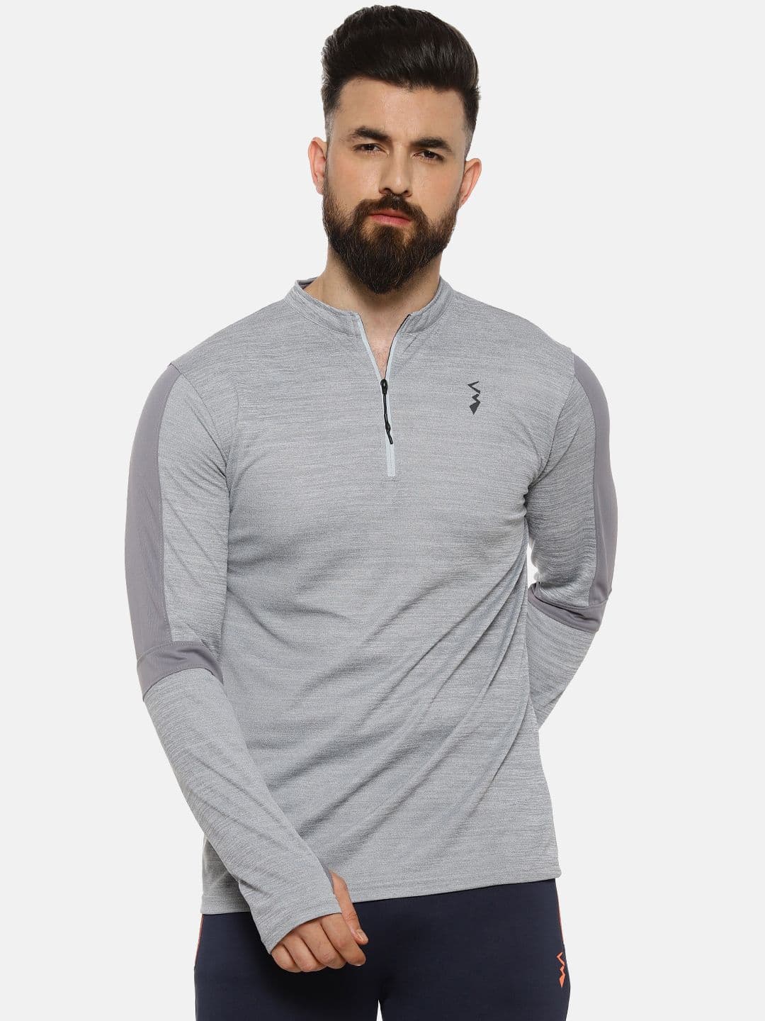 CAHOOT Men Grey Solid Henley Neck T-shirt - view 1