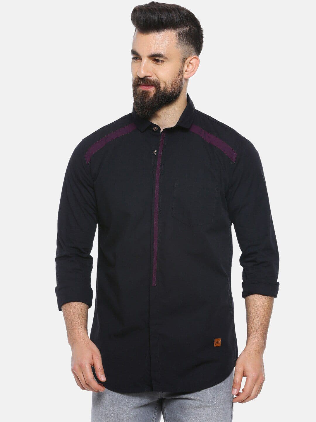 CAHOOT Men Black Regular Fit Solid Casual Shirt - view 1