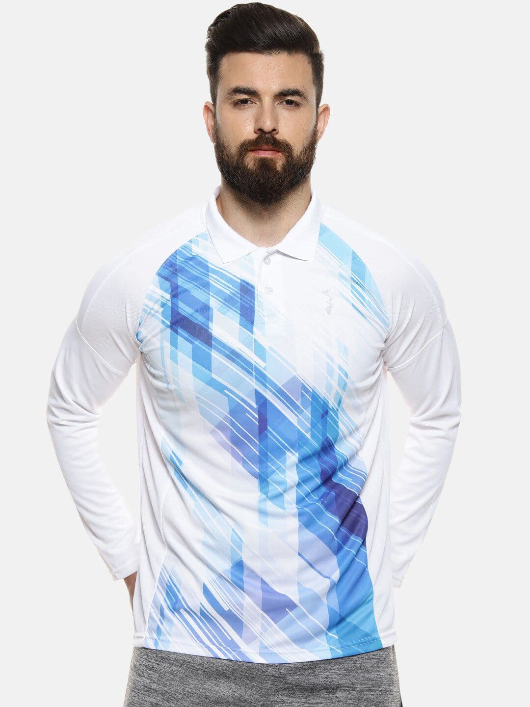 CAHOOT Men White Printed Polo Collar T-shirt - view 1