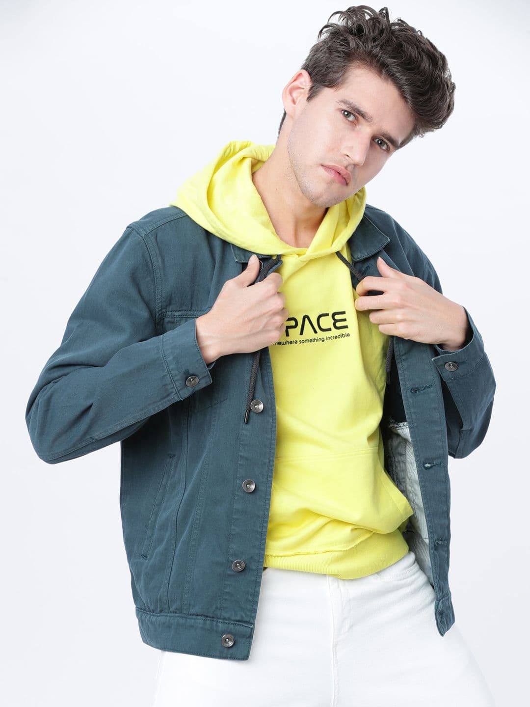 LOCOMOTIVE Men Teal Solid Bomber - view 1