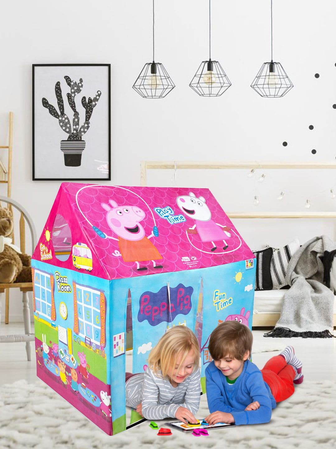 Peppa Pig Kids Pink & Blue Printed Water Proof Kids Play Tent House - view 1