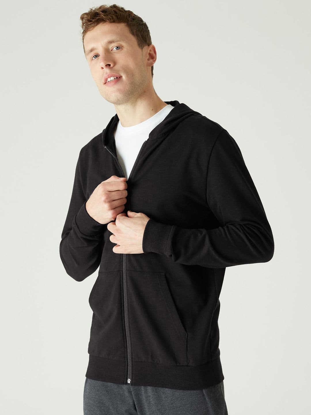 Decathlon Domyos - Men Black 100 Stretchable Gym Sweatshirt - view 1