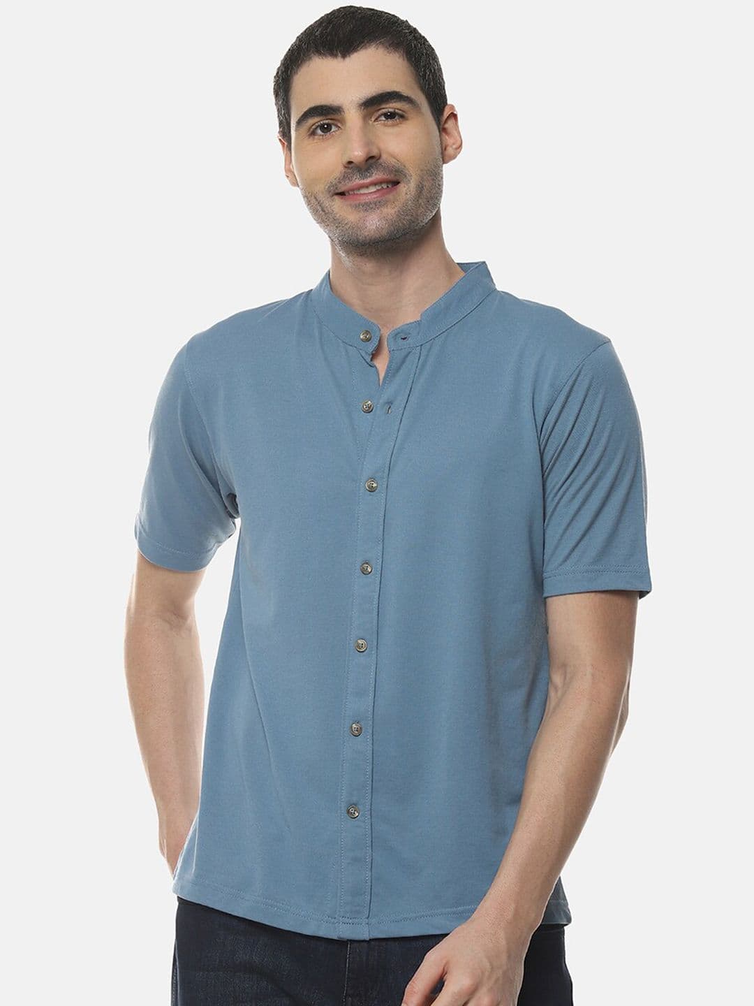 CAHOOT Men Blue Regular Fit Solid Casual Shirt - view 1