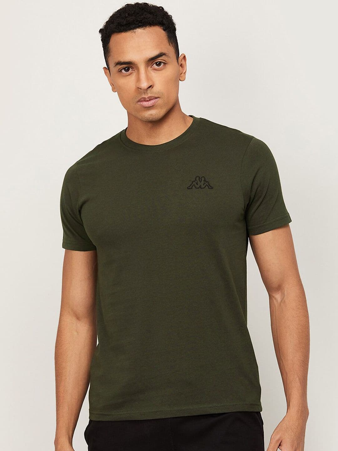 Kappa Men Olive Green Solid Round Neck T-shirt - view 1