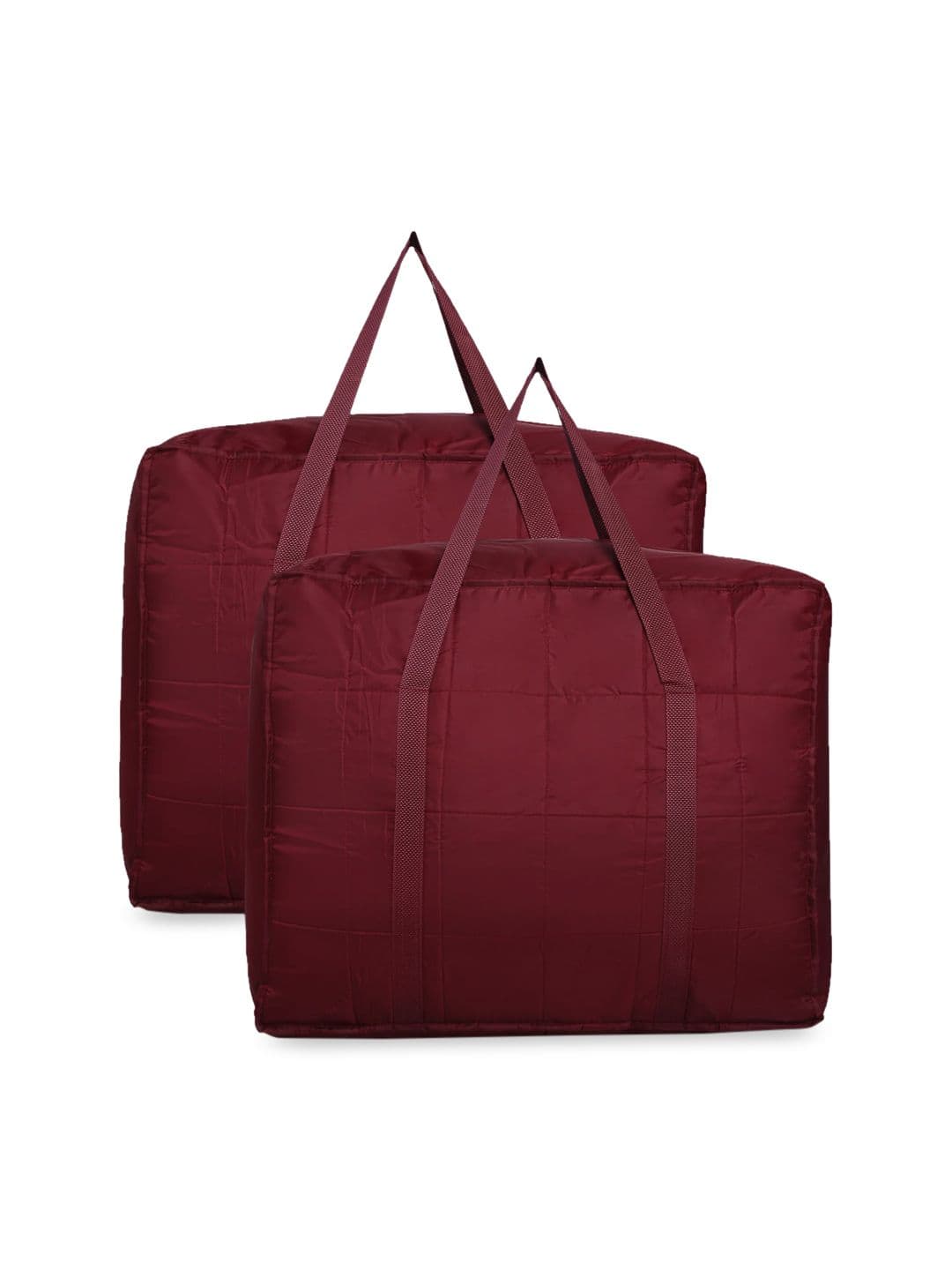 HOSTA HOMES Set Of 2 Maroon Solid Foldable Jumbo Organizers With Handles - view 1
