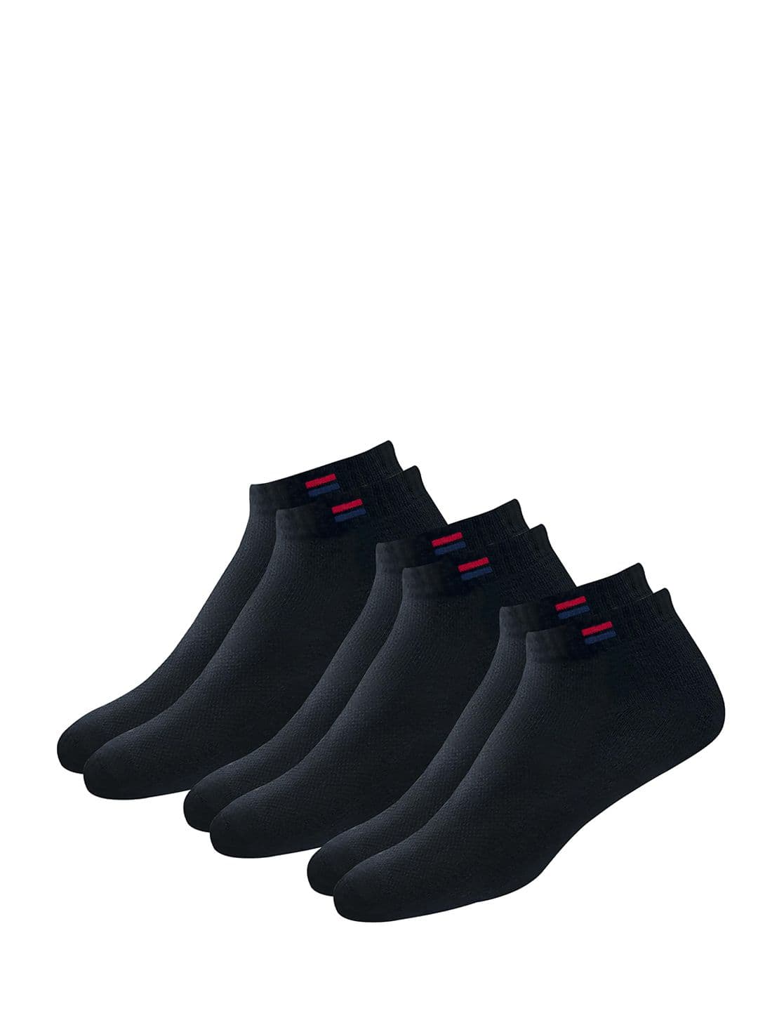 NAVYSPORT Men Pack of 3 Black Solid Ankle-Length Socks - view 1