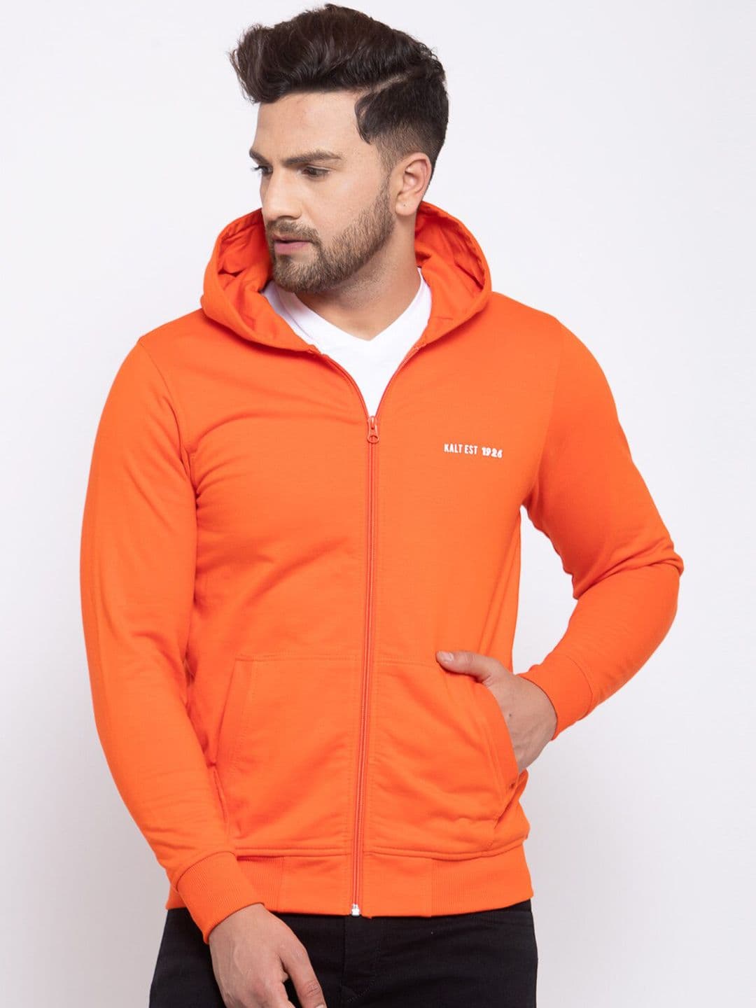 Kalt Men Orange Hooded Sweatshirt - view 1