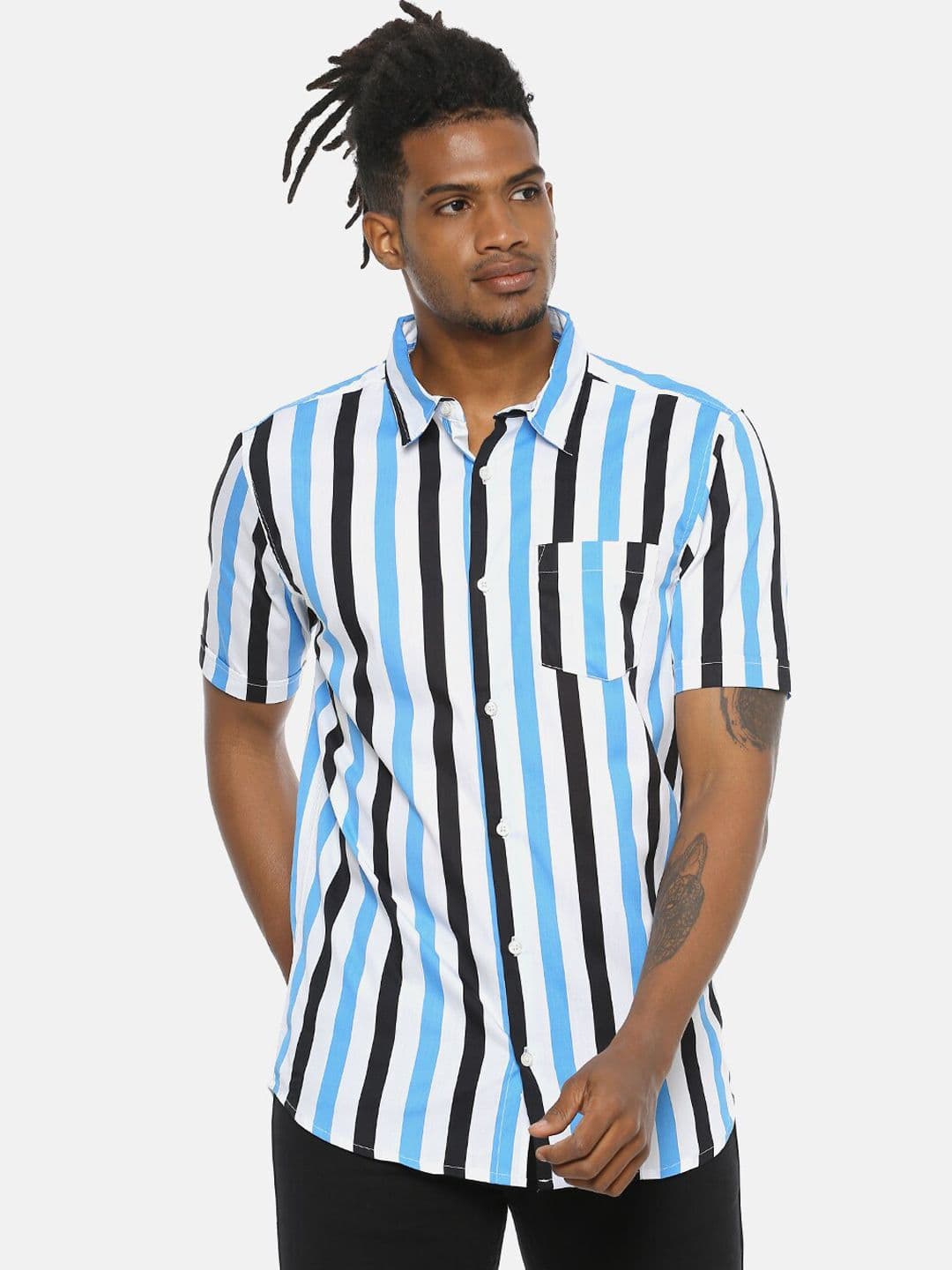 CAHOOT Men Multicoloured Regular Fit Striped Casual Shirt - view 1