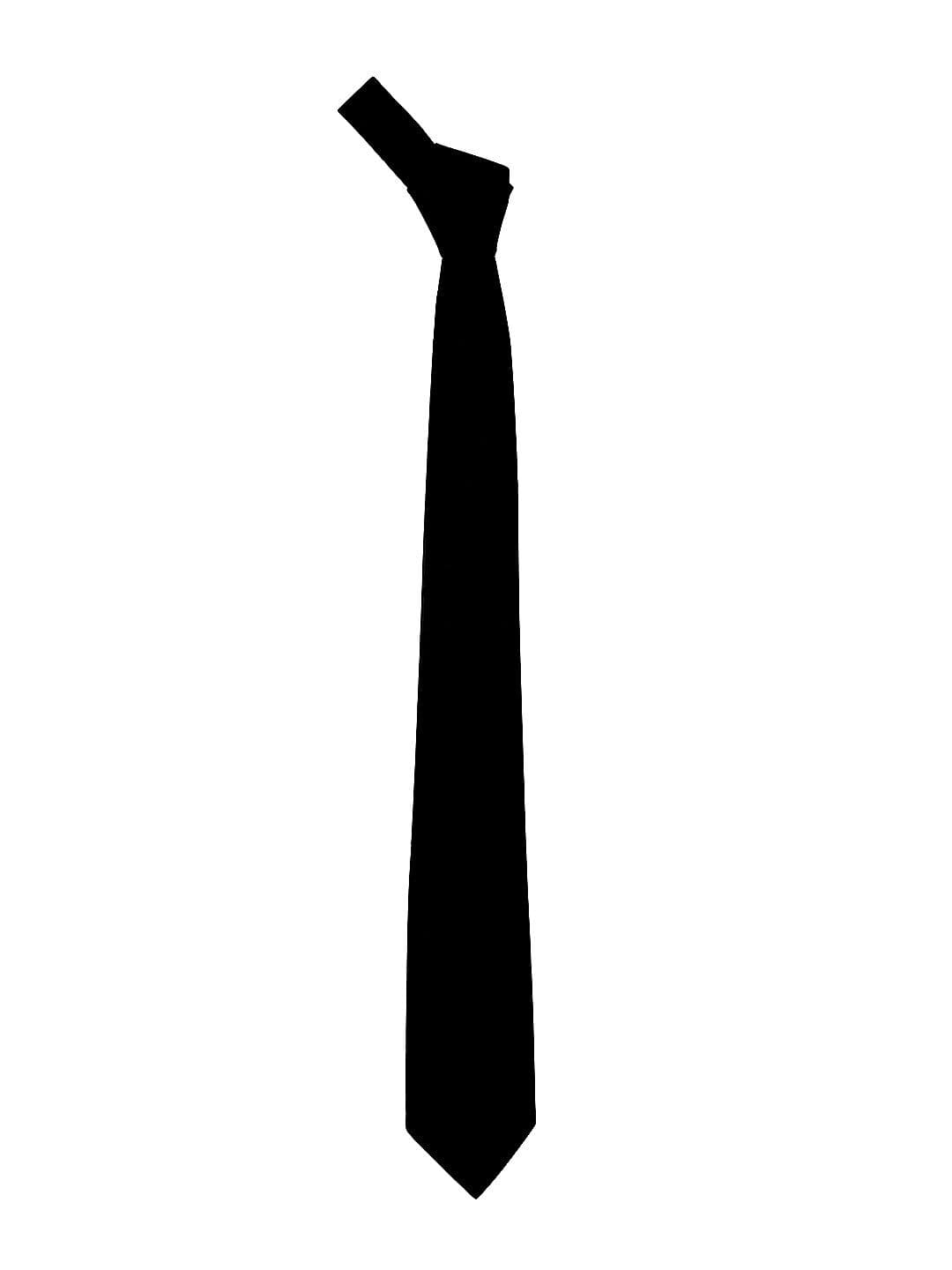 Blacksmith Black Solid Satin Skinny Tie - view 1