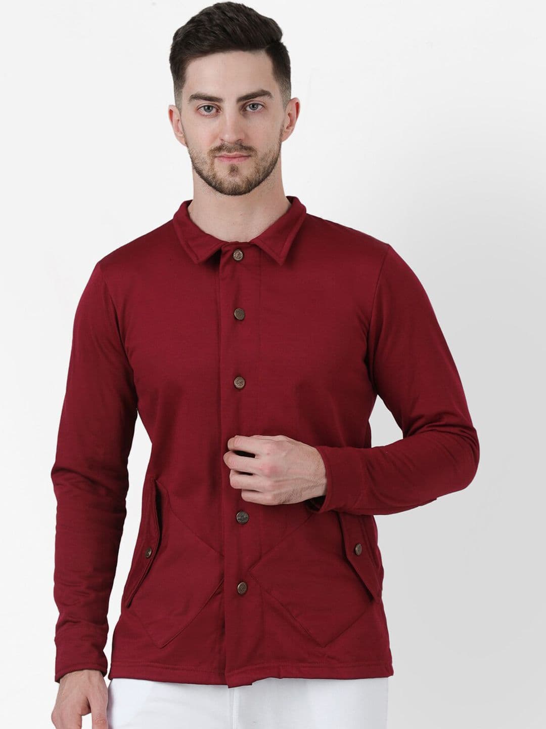PAUSE SPORT Men Maroon Lightweight Tailored Jacket - view 1