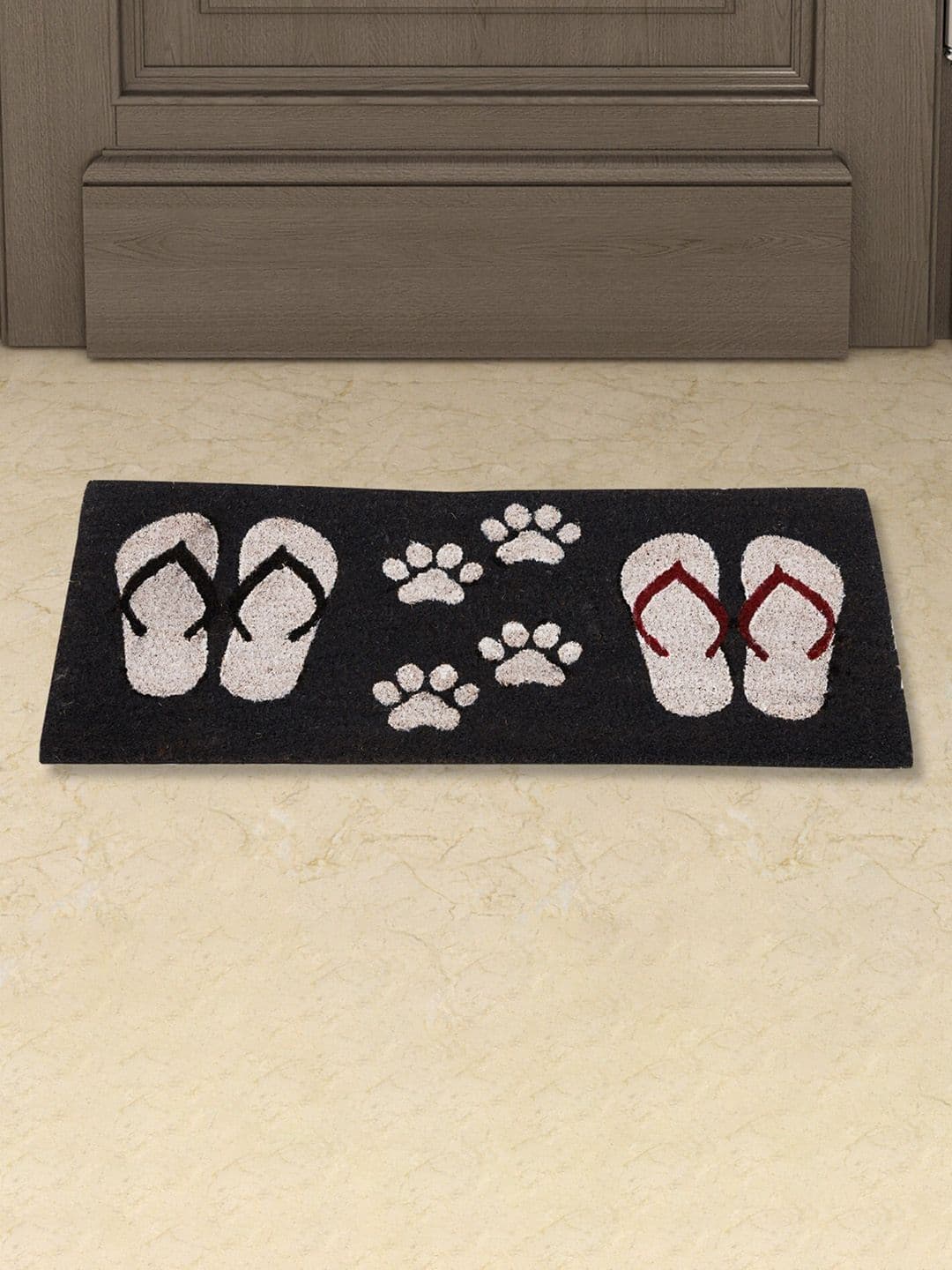 Home Centre Grey & Beige Corsica Onyx Printed Coir Doormat - view 1
