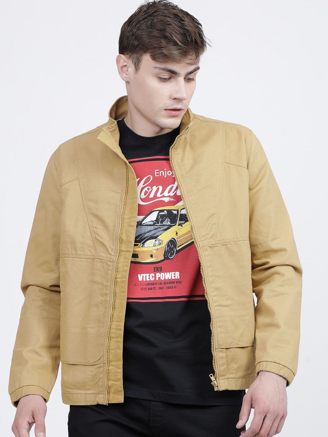 HIGHLANDER Men Khaki Padded Jacket - view 1