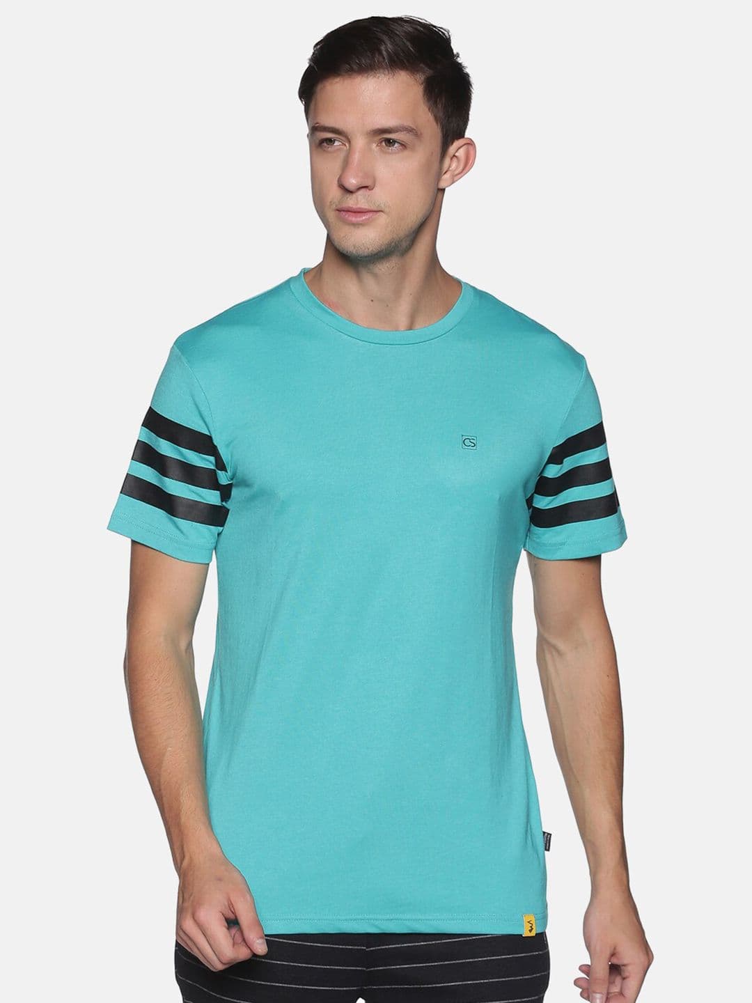 CAHOOT Men Blue & Black Cotton T-shirt - view 1