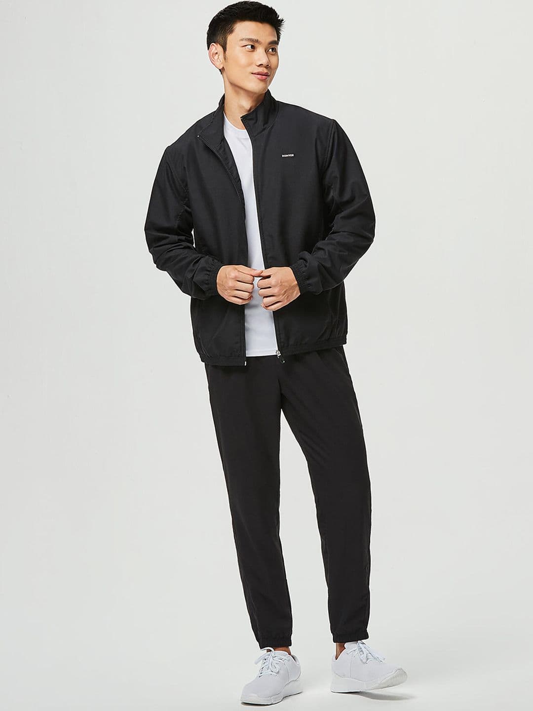 Decathlon Domyos - Men Black FJA 100 Moisture Managing Fitness Tracksuit Jackets - view 1