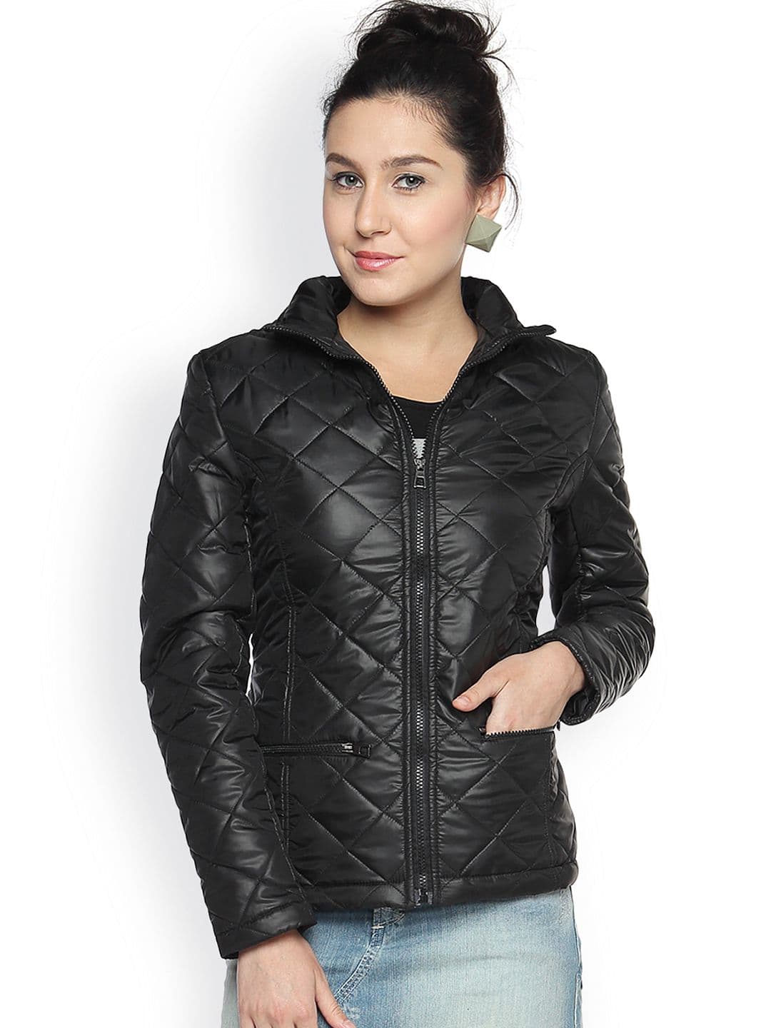 PINACOLADA Women Black Thermal Bomber Jacket - view 1